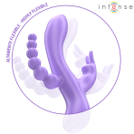INTENSE FUN INTENSE - MIKO TRIPLE VIBRADOR RABBIT & ESTIMULADOR & ANAL 7 VIBRACIONES MORADO