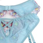 SUBBLIME - 954116 SUJETADOR + PANTIES CON LIGUERO DISEÑO FLORAL AZUL L/XL - Imagen 7