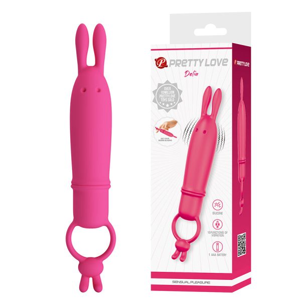 PRETTY LOVE - DELIA VIBRADOR RABBIT CON ANILLO DE SUJECIÓN