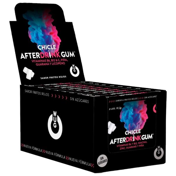 WUG After Drink – DISPLAY 12 X 8 UDS | El chicle funcional que te ayuda a recuperar energía tras la noche