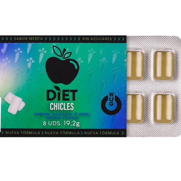 WUG DIET - SUGAR-FREE FUNCTIONAL MINT GUM BLISTER 8 PCS