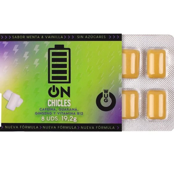 WUG ON - FUNCTIONAL CAFFEINE & GUARANA GUM MINT & VANILLA FLAVOUR BLISTER 8 PCS